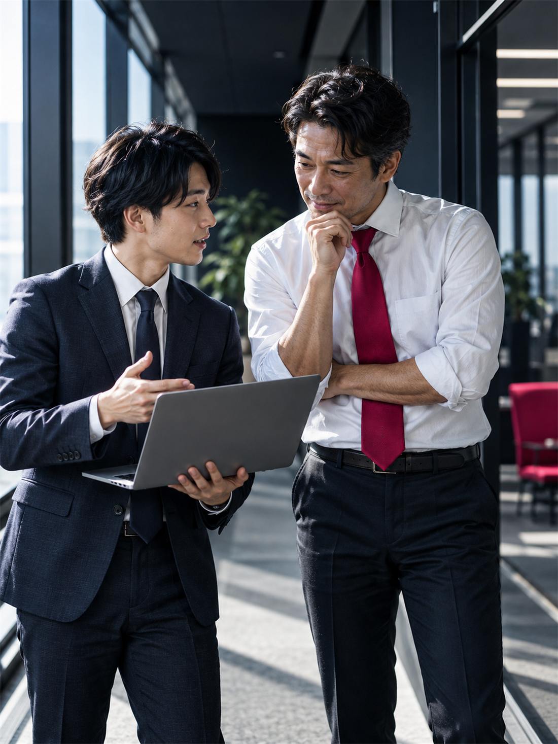 若手の相談に乗る管理職